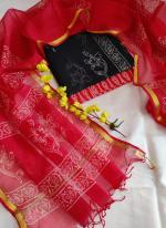 Cotton Red Casual Wear Printed Salwar Suit